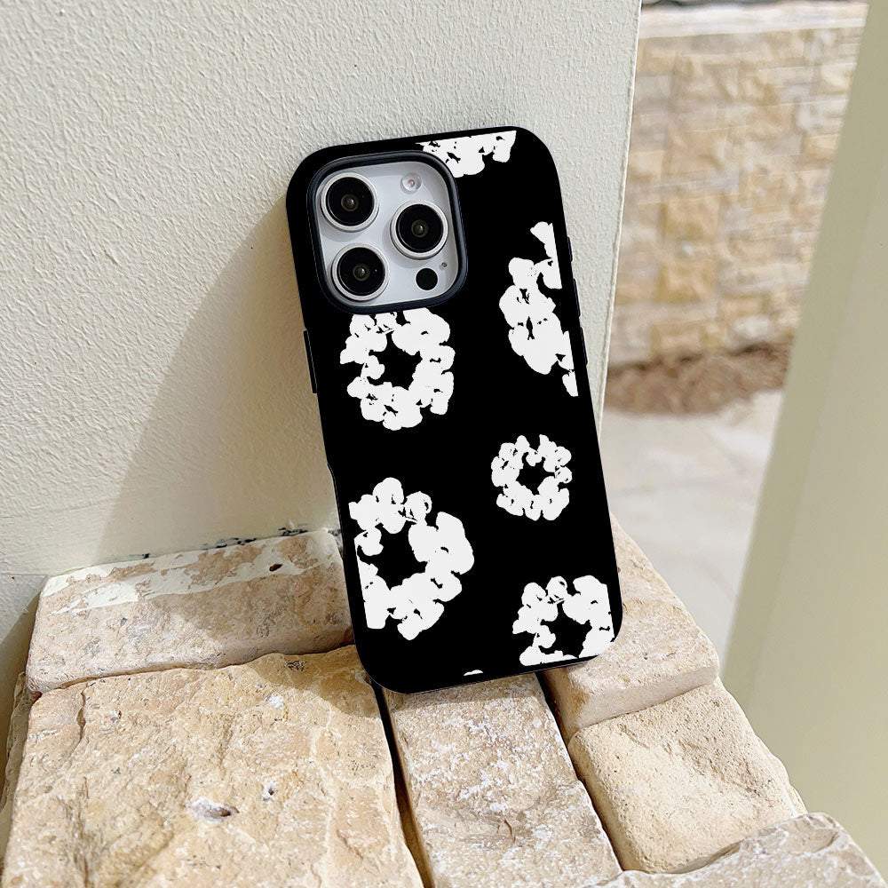 Dobbeltlags Mobildeksel med Blomstermønster - iPhone 11 Pro Max