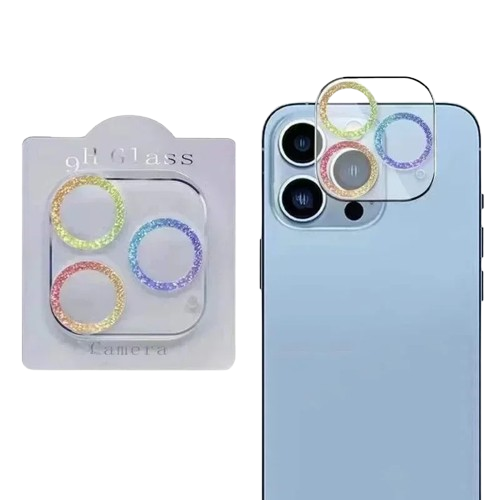 Bling Glitter Diamant Kamera Linsebeskytter for alle iPhone Modellene - Glitter linsebeskytter