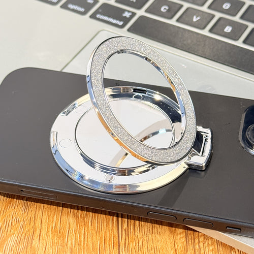 Glitter Mobilholder med Ringgrep og Speil – Universell Støtte for iPhone, Samsung, Xiaomi og Flere