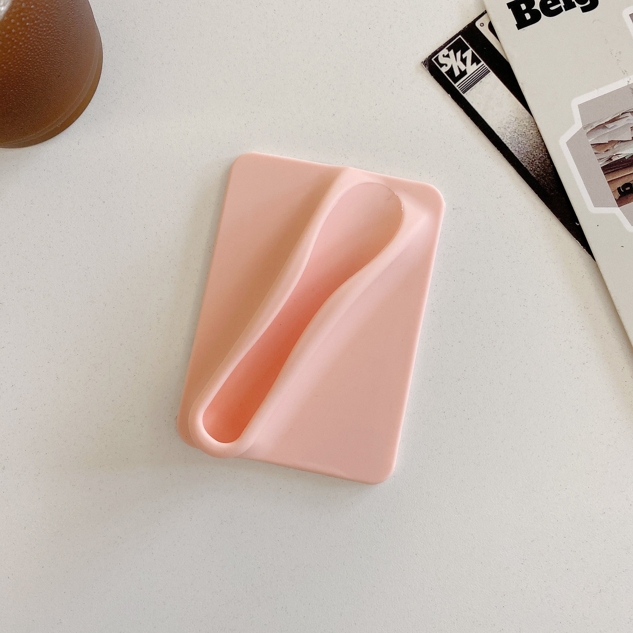 Silikon Lipstick/Leppestift Holder til mobiltelefon - Festes med lim