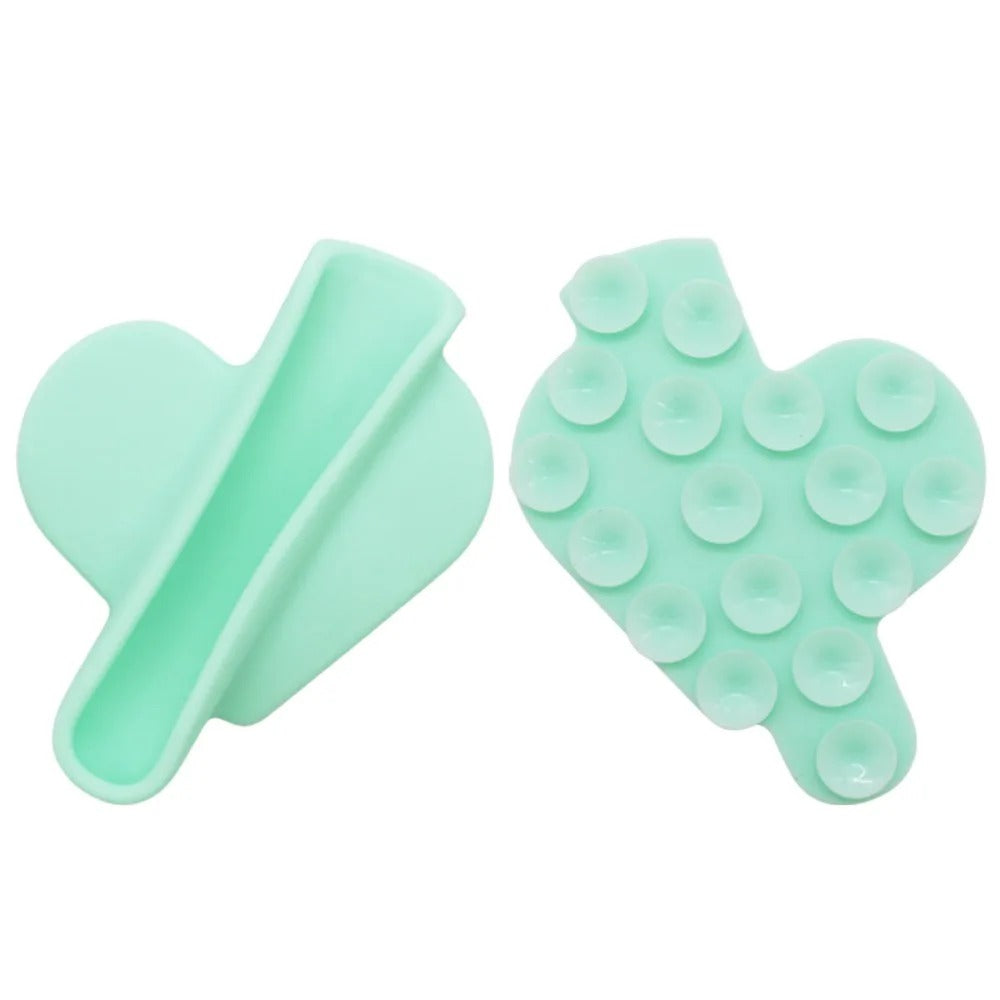 Hjerteformet Dobbeltsidig Sugekopp Lipstick/Leppestift Holder – Håndfri Telefonfeste