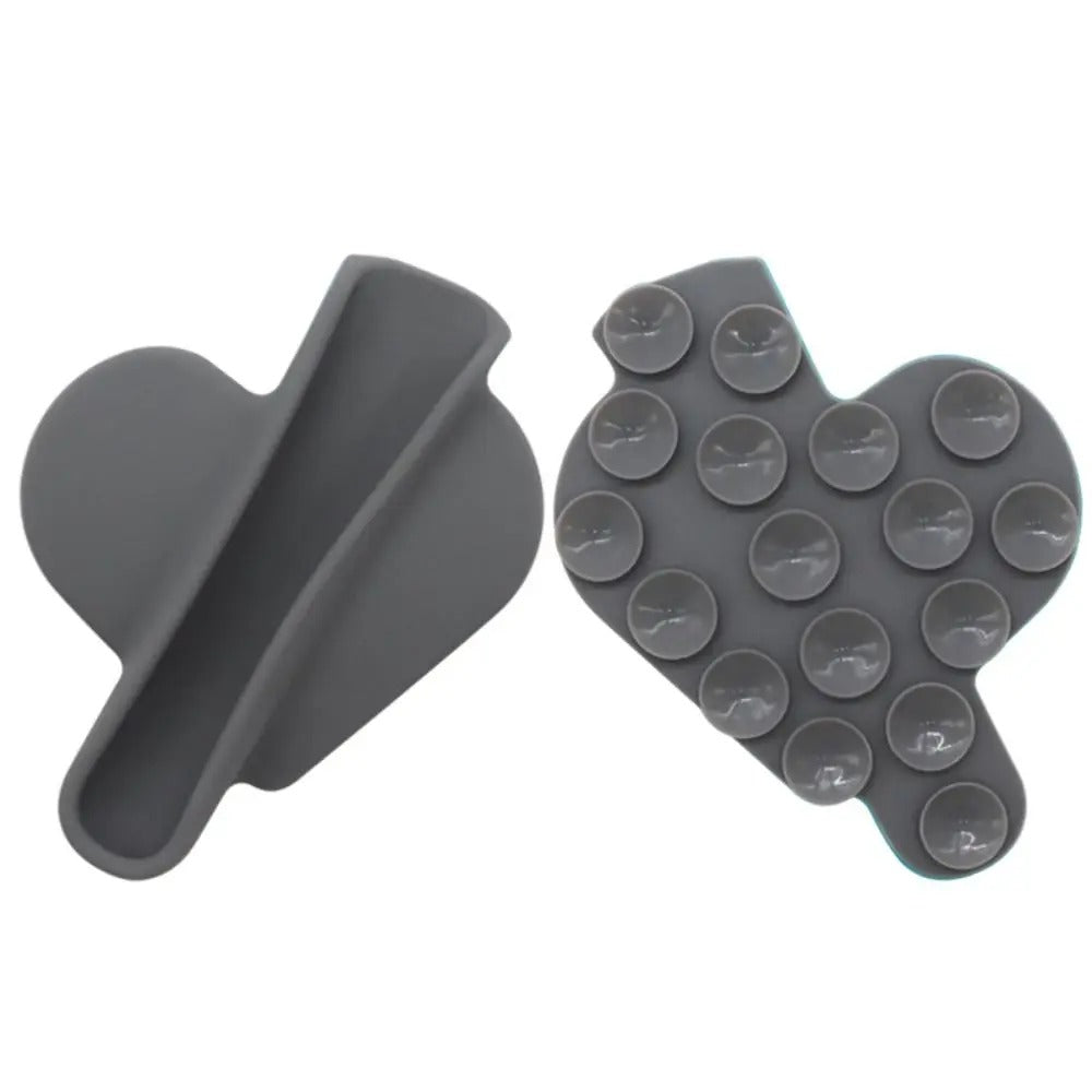 Hjerteformet Dobbeltsidig Sugekopp Lipstick/Leppestift Holder – Håndfri Telefonfeste