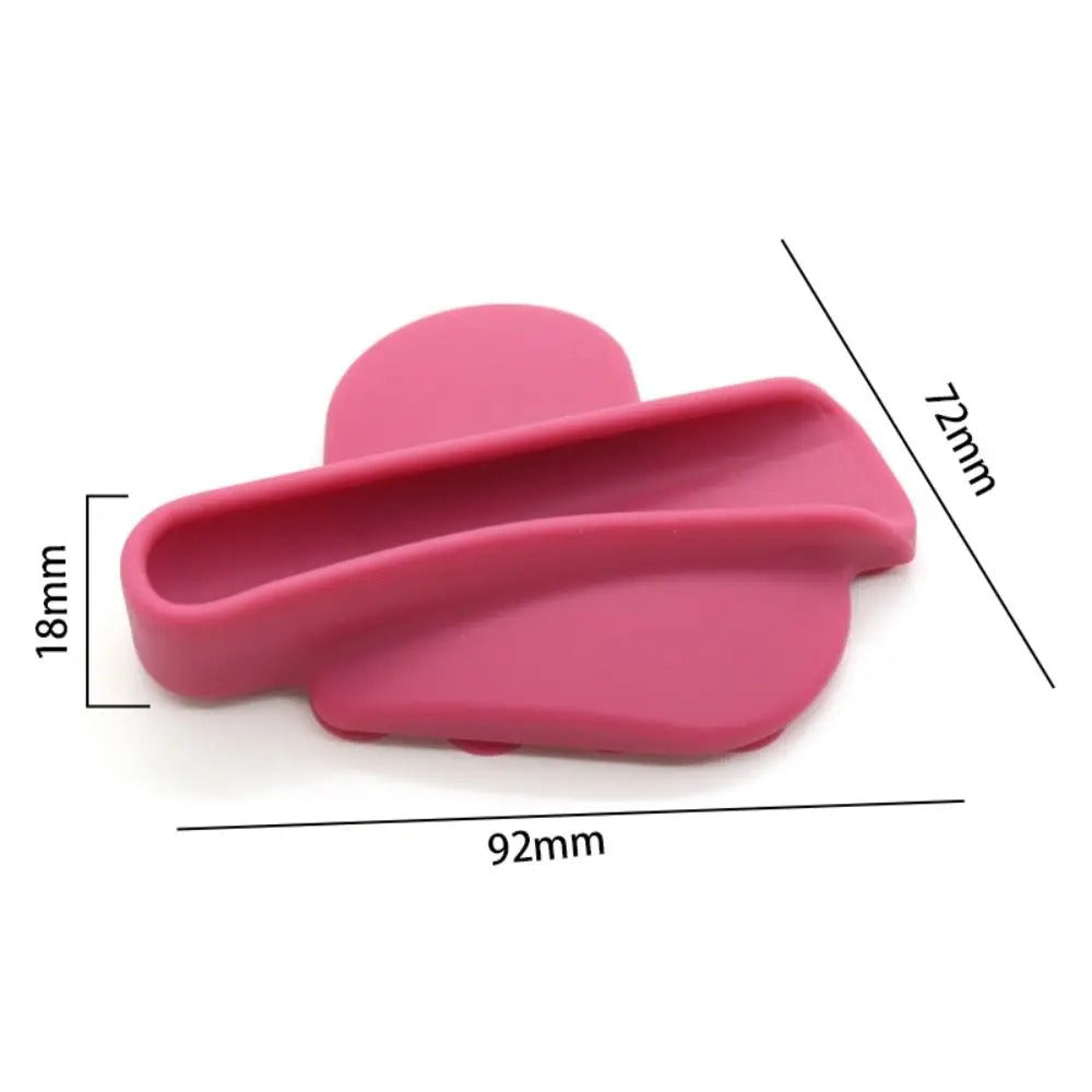 Hjerteformet Dobbeltsidig Sugekopp Lipstick/Leppestift Holder – Håndfri Telefonfeste