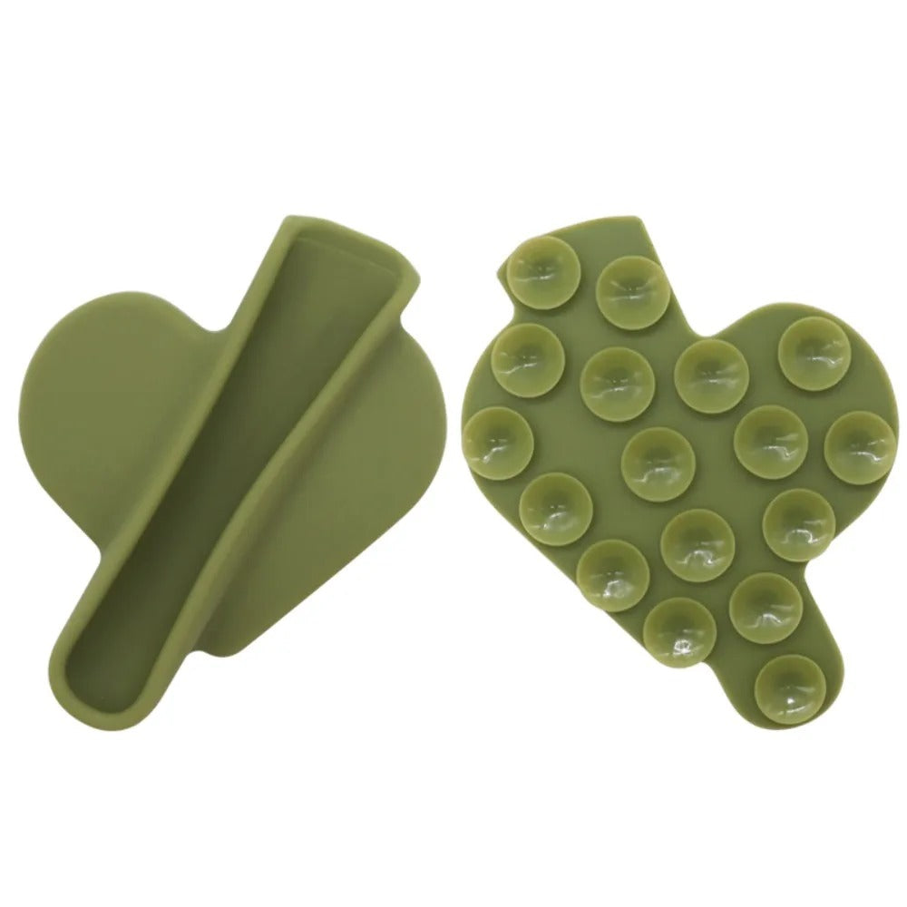 Hjerteformet Dobbeltsidig Sugekopp Lipstick/Leppestift Holder – Håndfri Telefonfeste