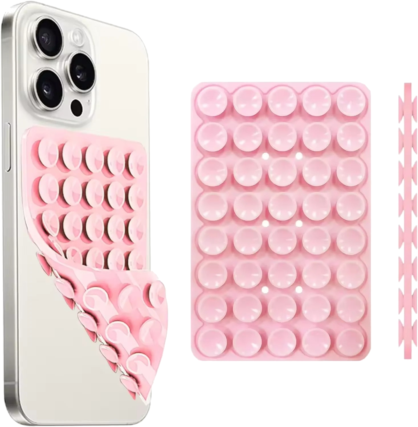 Dobbeltsidig Silikon Sugekopp Mobilholder – Håndfri Telefonfeste